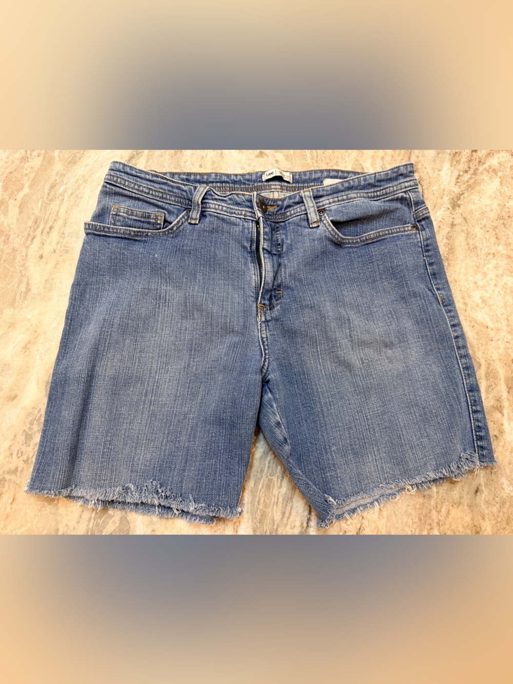 Lee Women’s Frayed Hem Denim Bermuda Shorts Size 12M